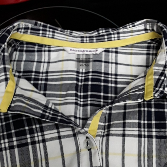 Allison Daley black and white checked blouse - Picture 8 of 9